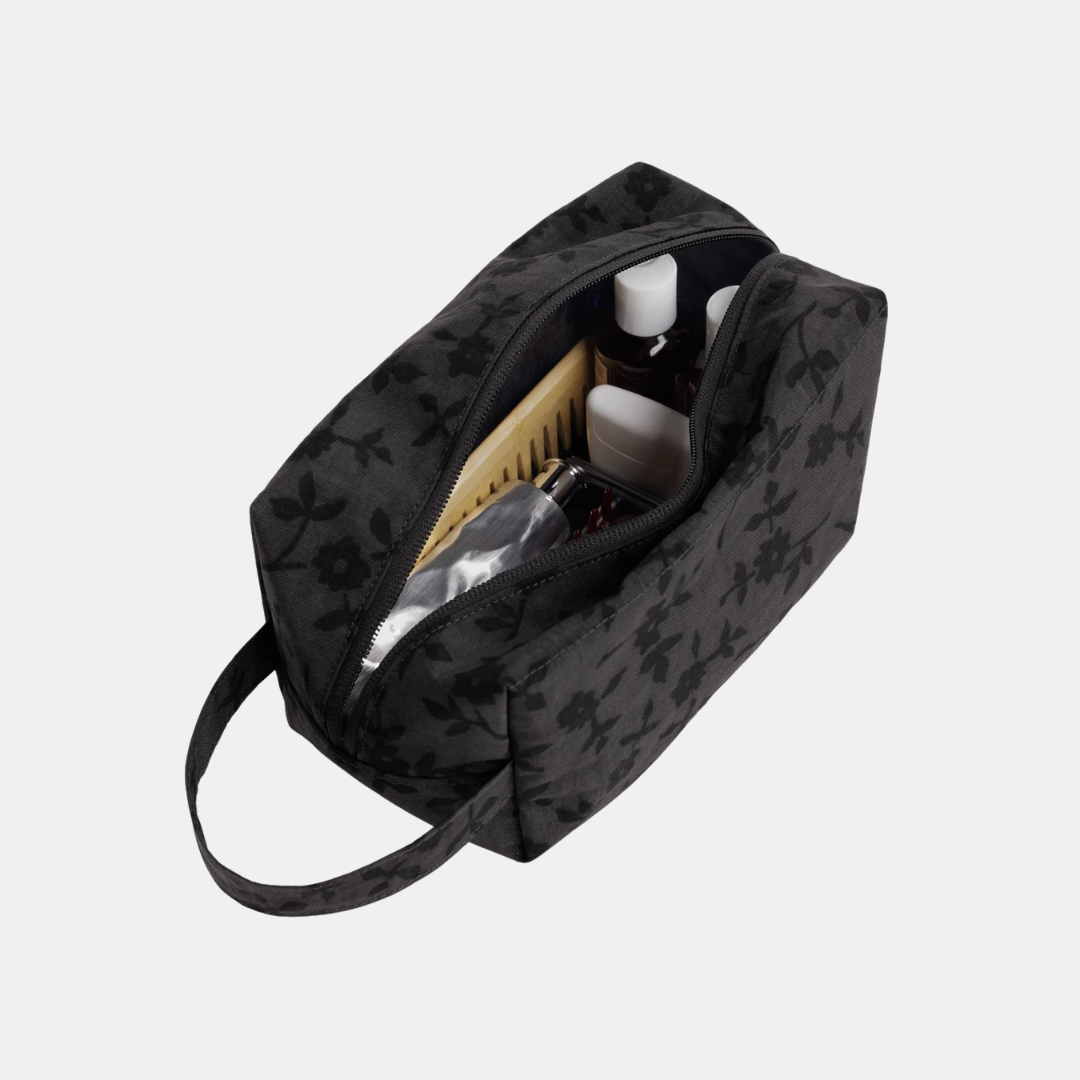 Charcoal Ditsy Floral Dopp Kit