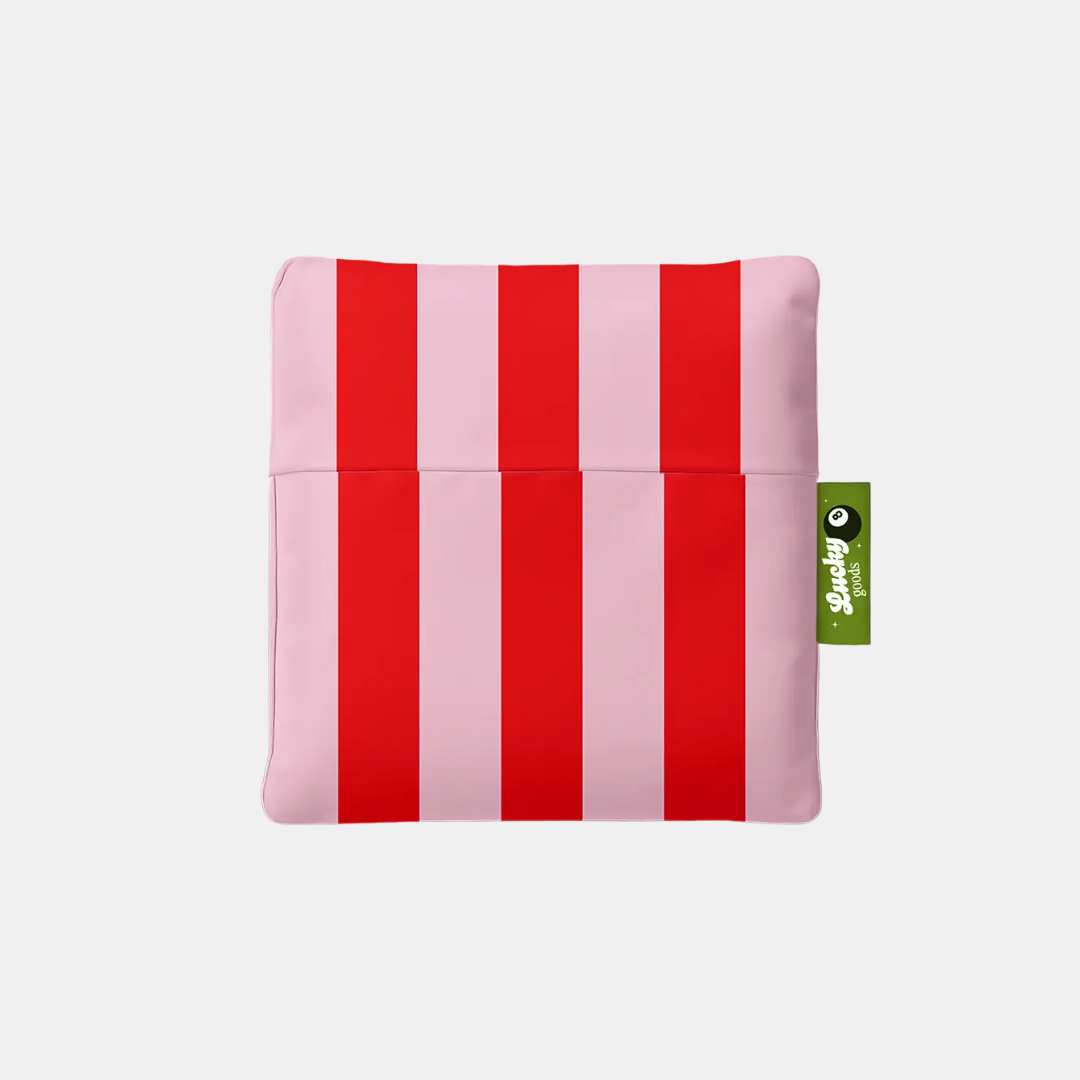 Pink + Red Stripe Foldable Nylon Tote