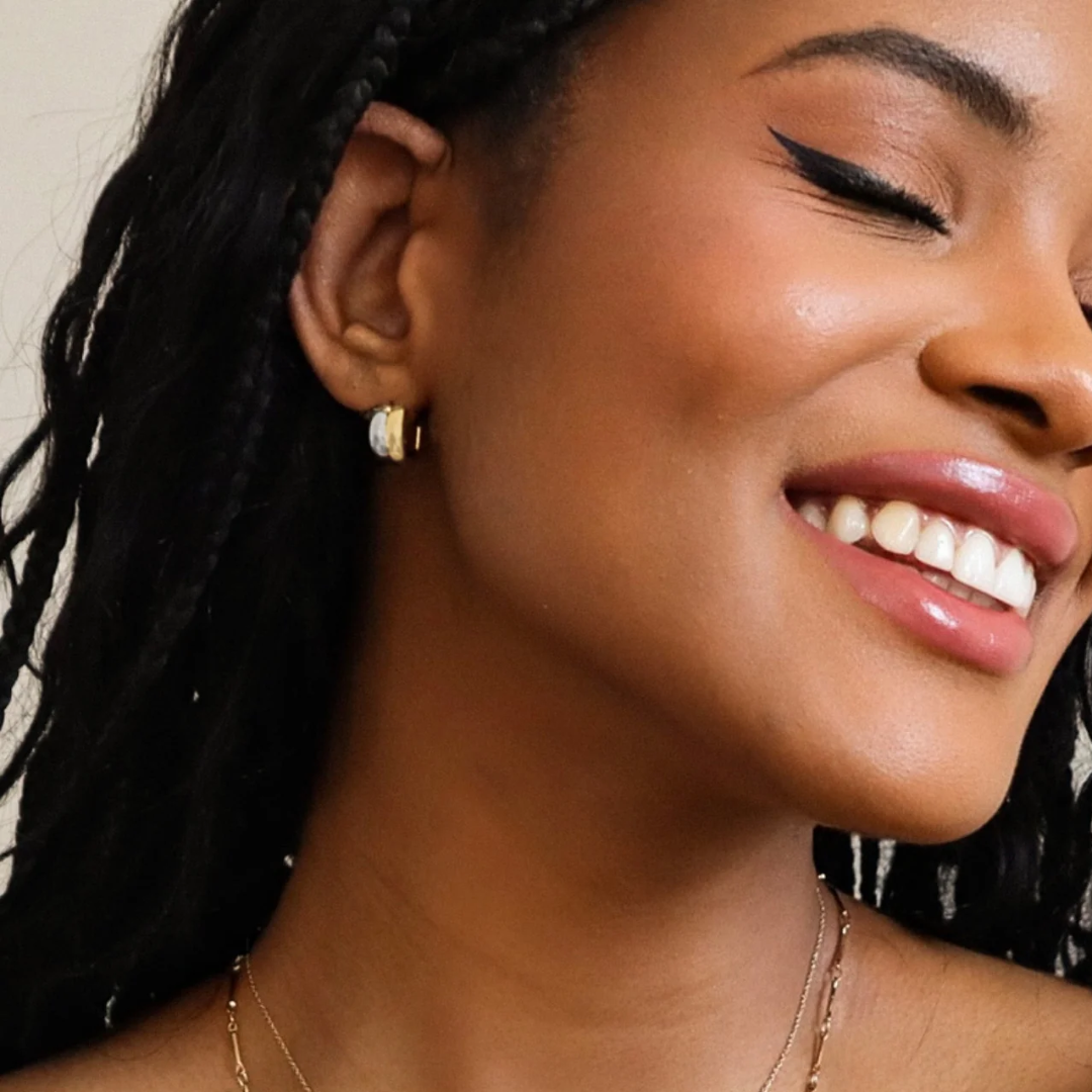 Mixed Metal Curve Hoops