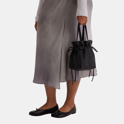 Black Nylon Drawstring Bag