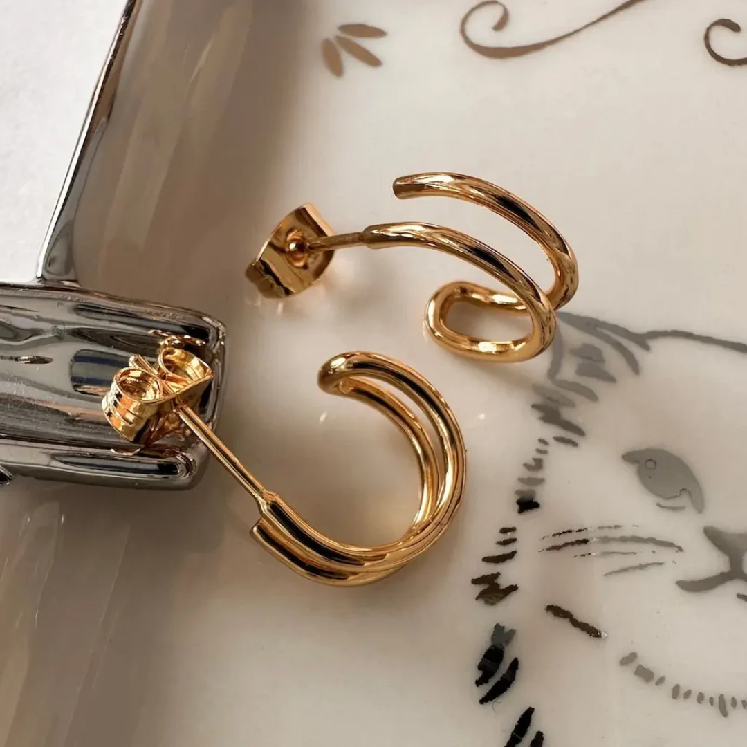 Gold Double Hoop Earrings