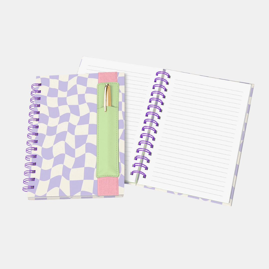 Purple Wavy Checker Notebook
