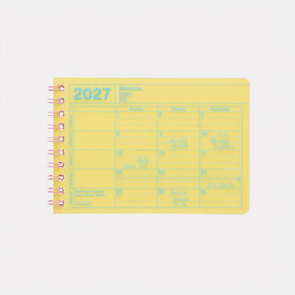 Yellow Mini 2027 Notebook Calendar