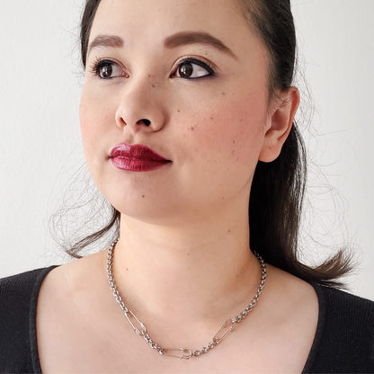 Safety Pin Link Necklace