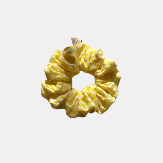 Yellow Gingham Scrunchie