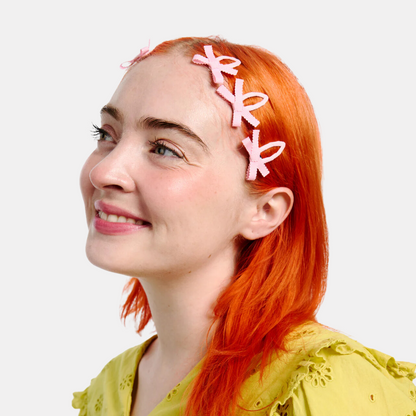 Blush Bow Hair Clip Set