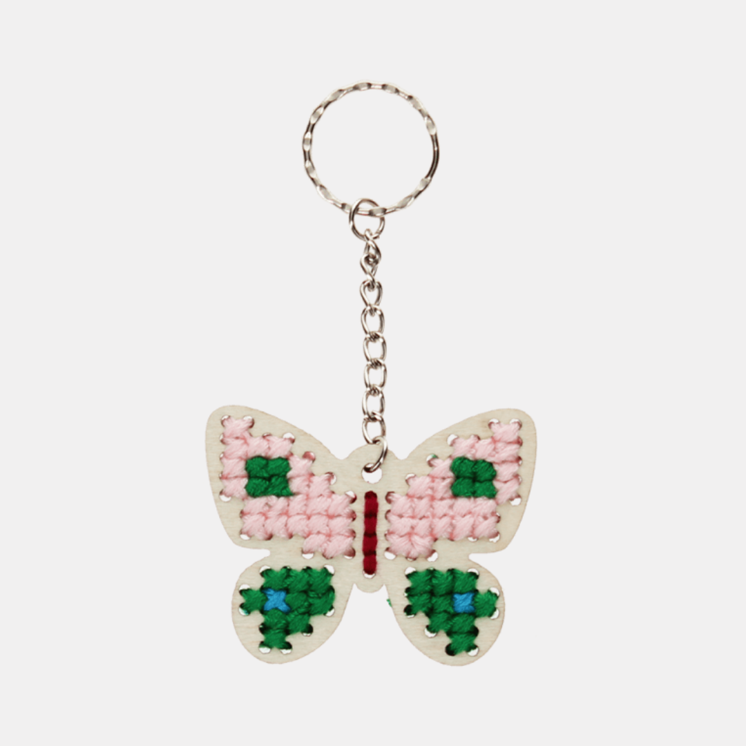 Stitch Your Own Butterfly Wooden Keyring Kit