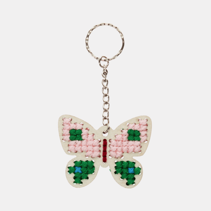 Stitch Your Own Butterfly Wooden Keyring Kit
