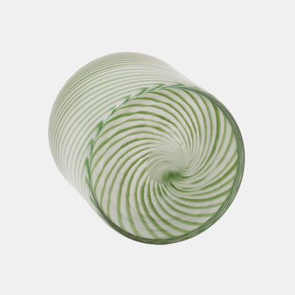 Green Large Spiral Glass Planter