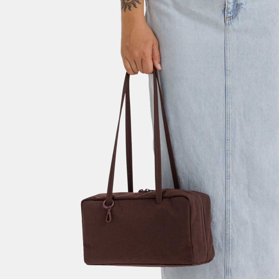 Coffee Nylon Bowler Bag