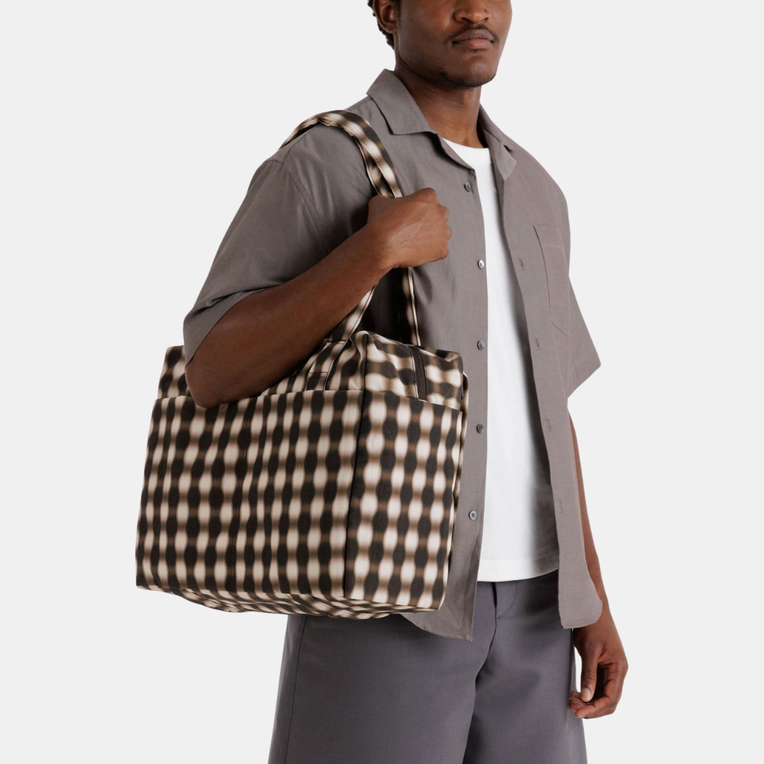 Blurred Brown Gingham Small Cloud Carry-On