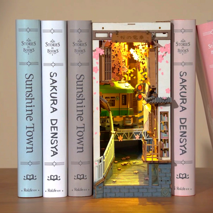 Sakura Densya Book Nook DIY Miniature Kit
