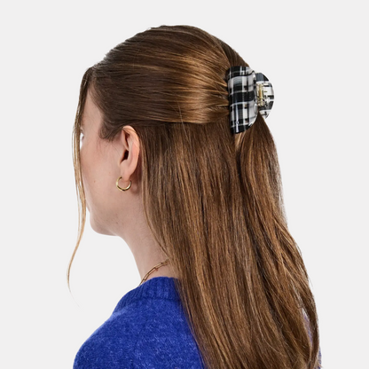 Black Plaid Juno Hair Claw