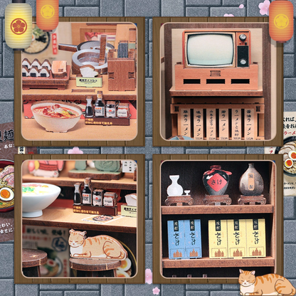 Morita-Ya Noodle Shop Book Nook DIY Miniature Kit