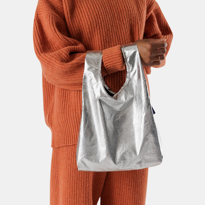 Metallic Silver Baby Baggu