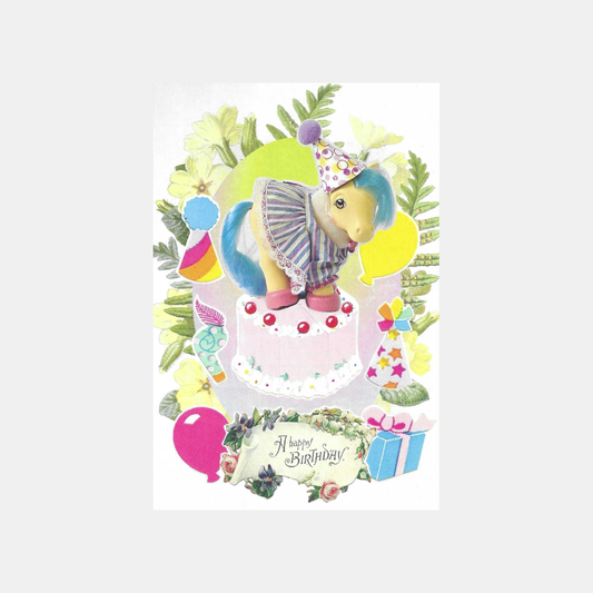 Pony Birthday Collage Postcard