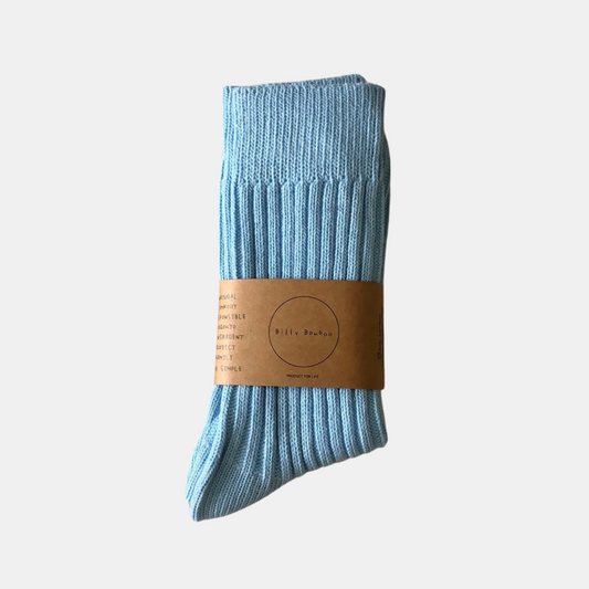 Sky Blue Ribbed Socks