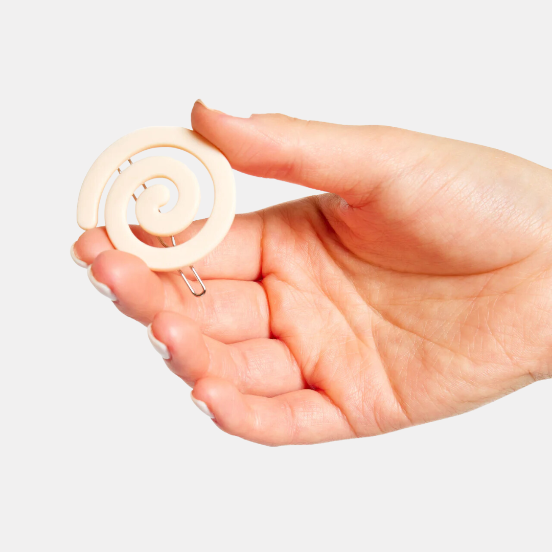 Cream Spiral Hair Clip