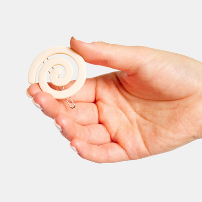 Cream Spiral Hair Clip