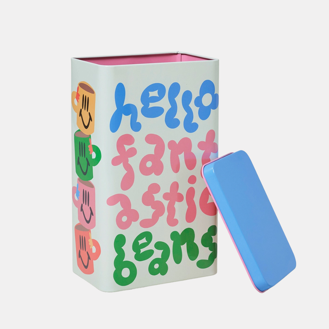 Happy Nice Brew Time Kitchen Storage Tin