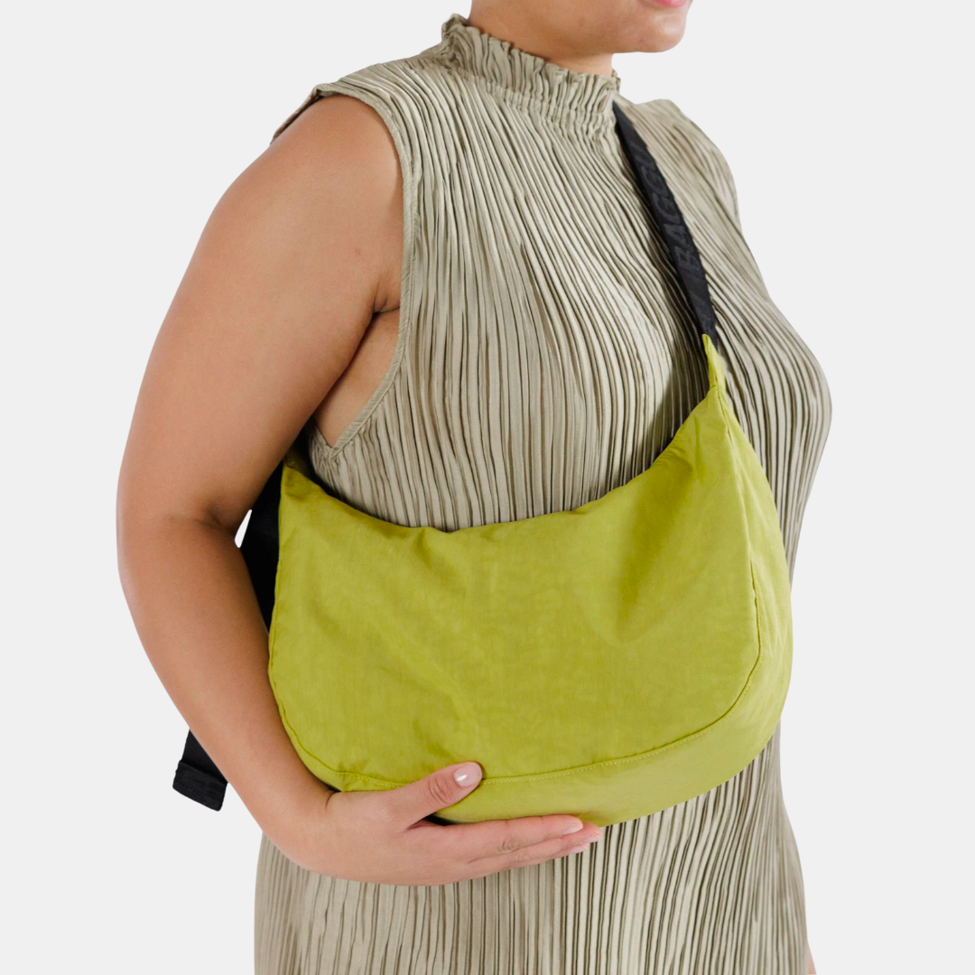 Lemongrass Medium Nylon Crescent Bag
