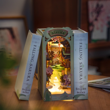Falling Sakura Book Nook DIY Miniature Kit