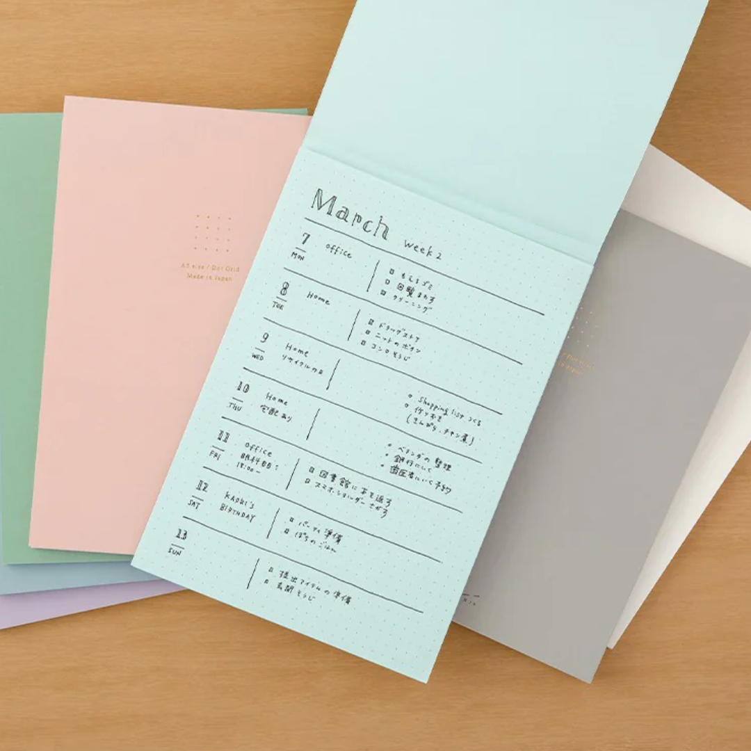 Green A5 Dot Grid Paper Pad