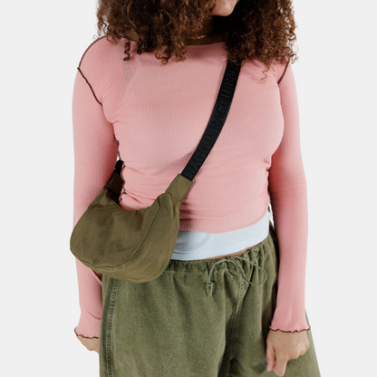 Seaweed Small Nylon Crescent Bag