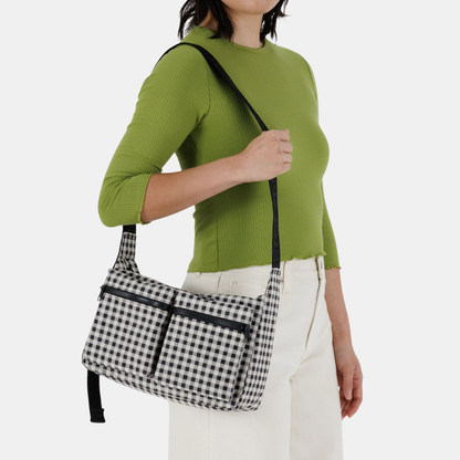 Black + White Gingham Medium Cargo Crossbody Bag