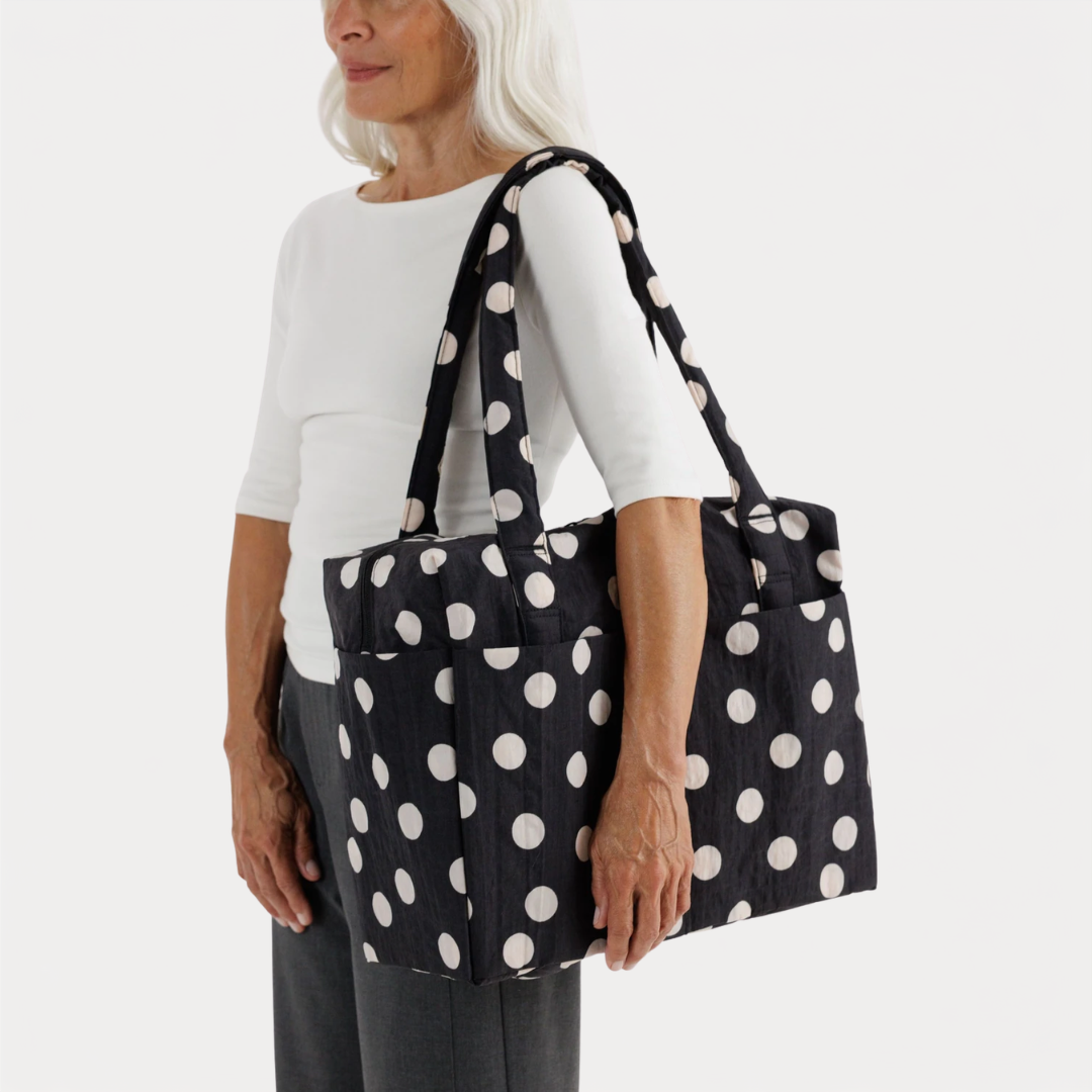 Black and Cream Polka Dot Small Cloud Carry-On