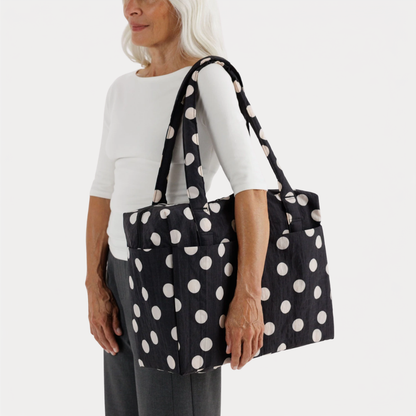 Black and Cream Polka Dot Small Cloud Carry-On