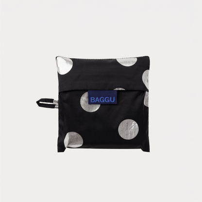 Silver Metallic Polka Dot Standard Baggu