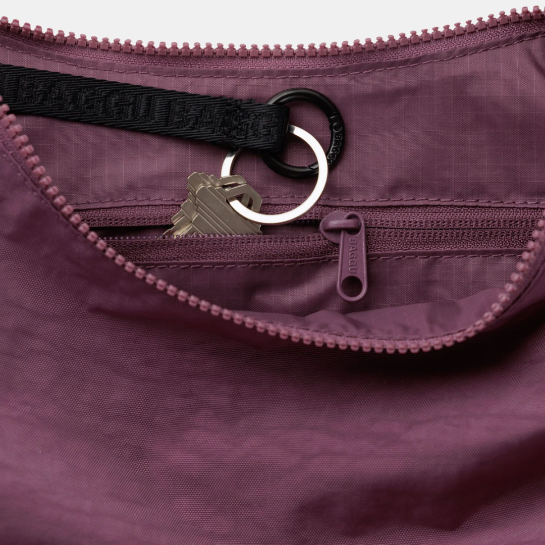 Wild Plum Medium Nylon Crescent Bag