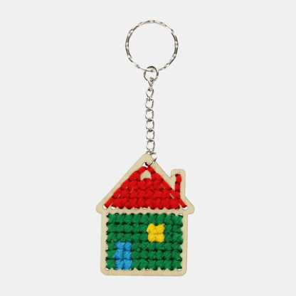 Stitch Your Own House Wooden Keyring Kit