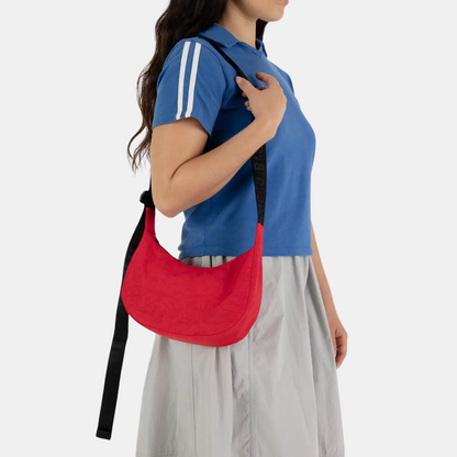 Candy Apple Small Nylon Crescent Bag