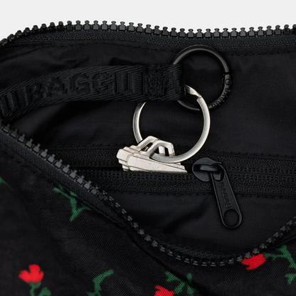Painted Wildflower Small Nylon Crescent Bag