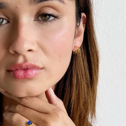 Silver Double Hoop Earrings