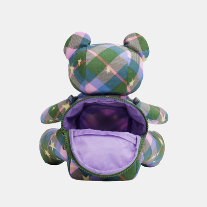 Green Star Plaid Bear Bag