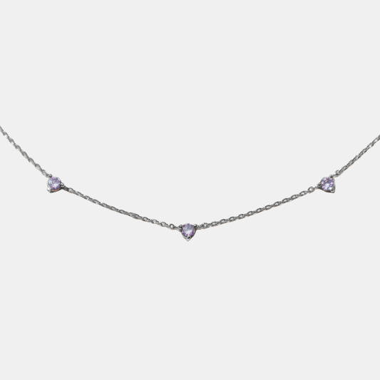 Silver Crystal Lilac Necklace