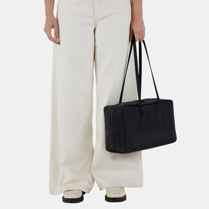 Black Medium Nylon Bowler Bag