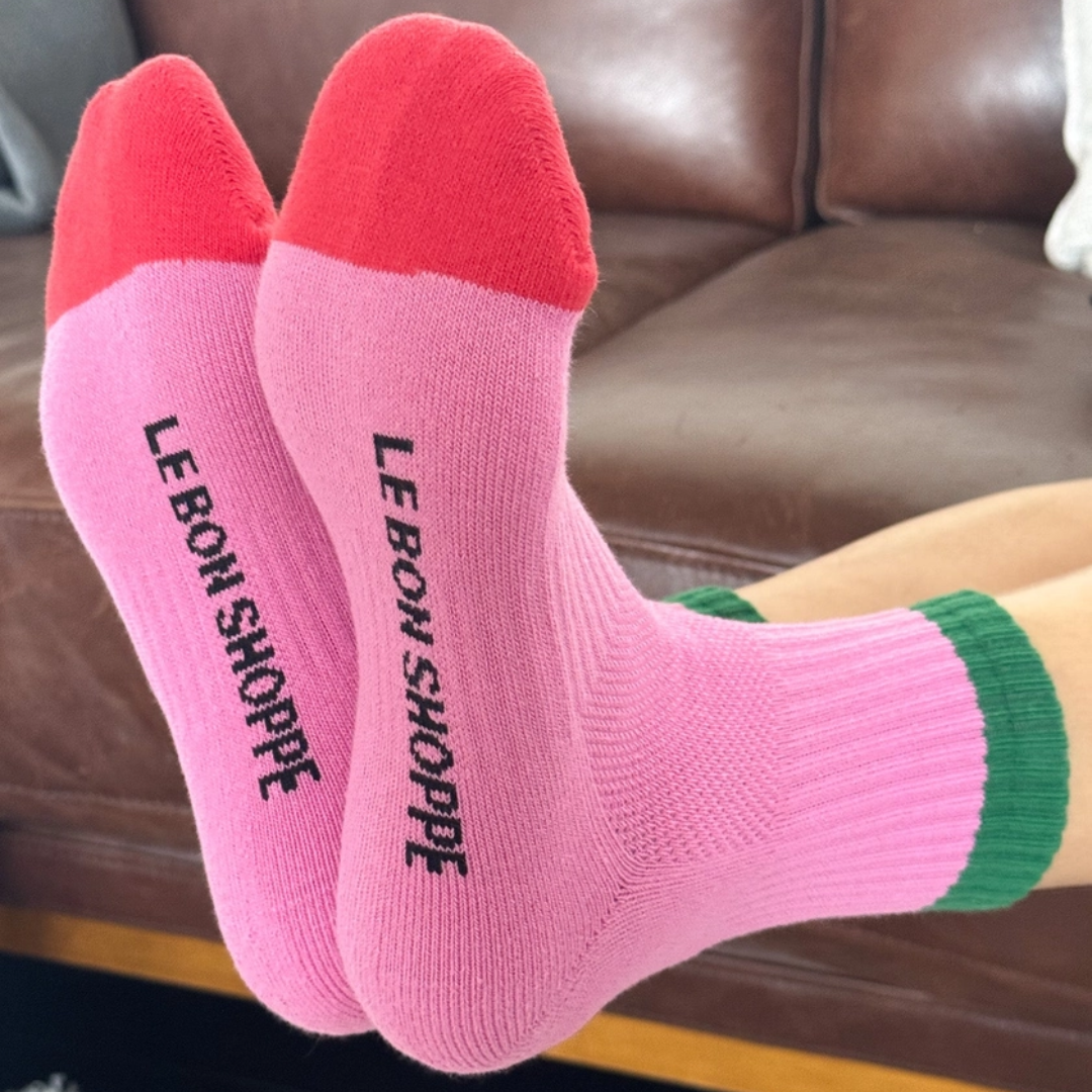 Rose + Green Girlfriend Socks