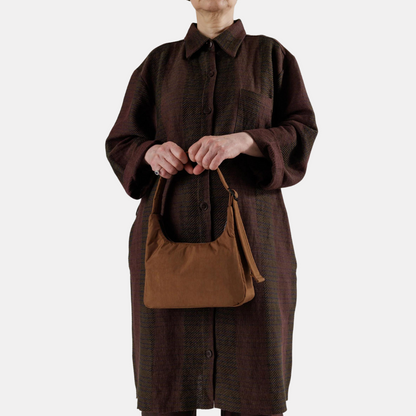 Brown Mini Nylon Shoulder Bag