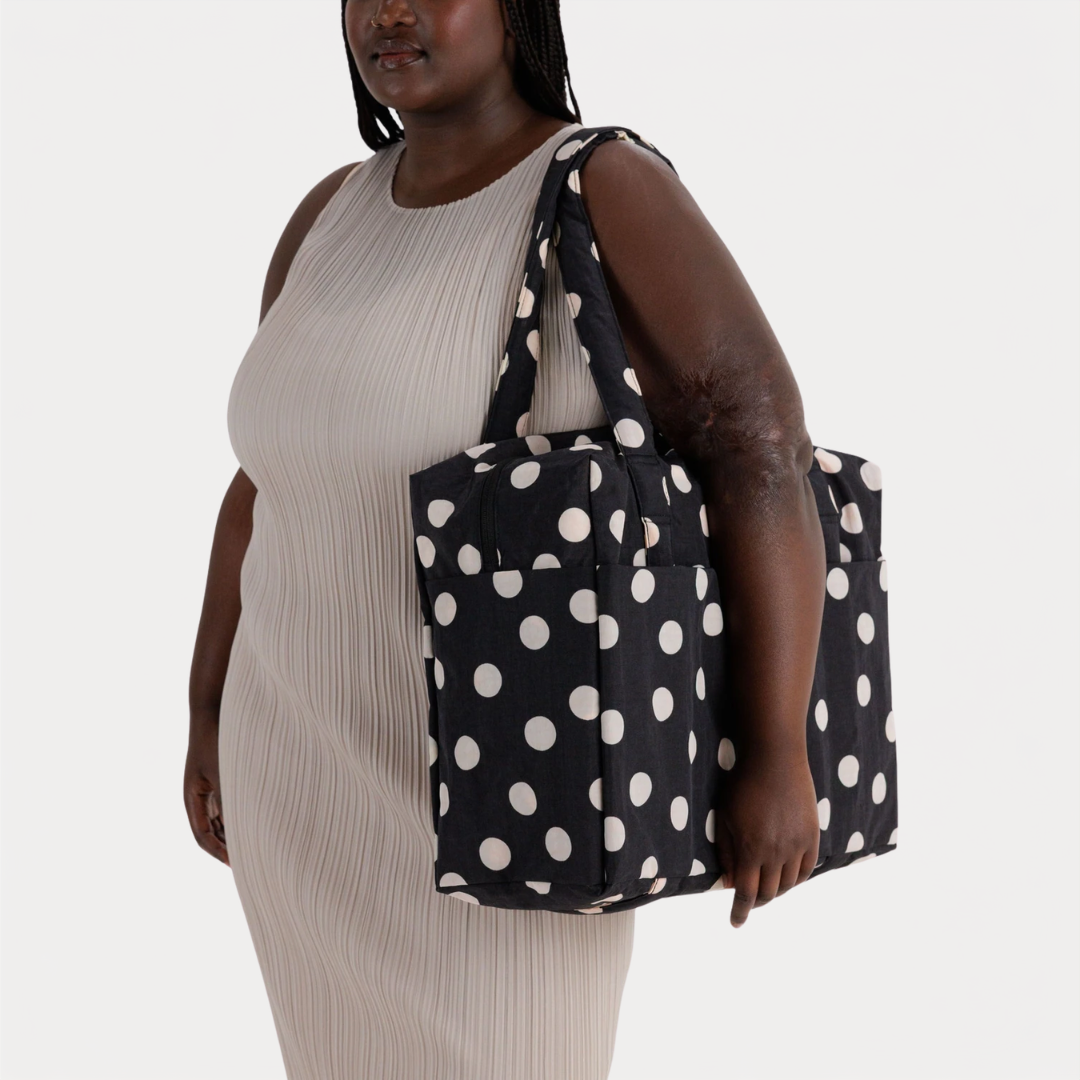 Black and Cream Polka Dot Cloud Carry-On