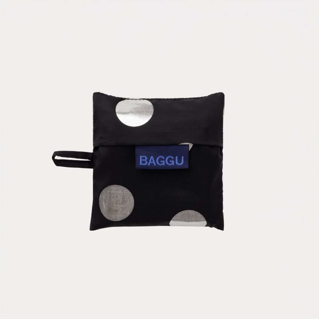 Silver Metallic Polka Dot Baby Baggu