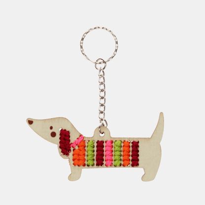 Stitch Your Own Sausage Dog Wooden Keyring Kit