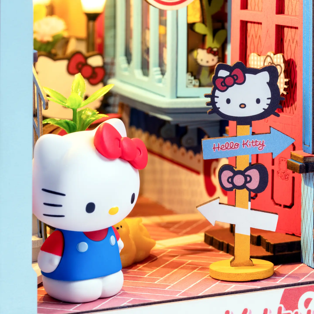 Hello Kitty Town Square Book Nook DIY Miniature Kit