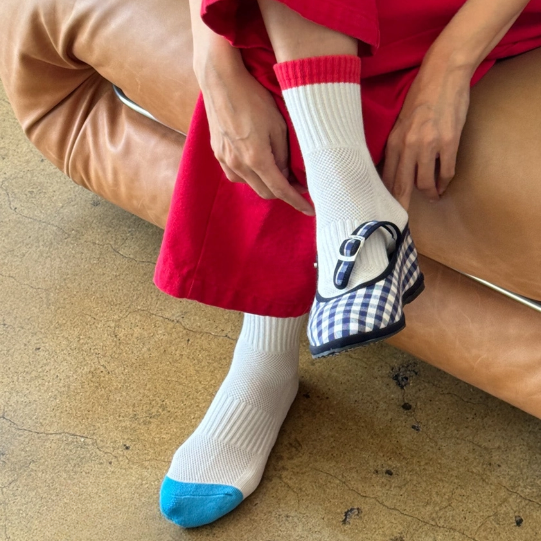 Blue + Red Girlfriend Socks