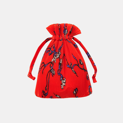 Red Snapdragon Pleated Baggu