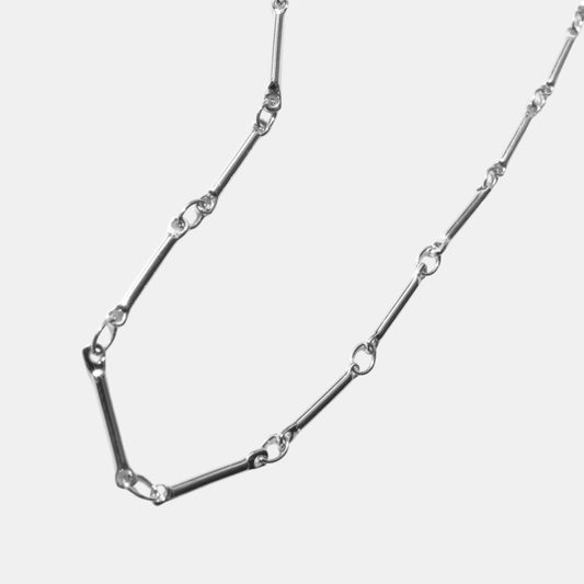 Silver Bar Link Chain Necklace