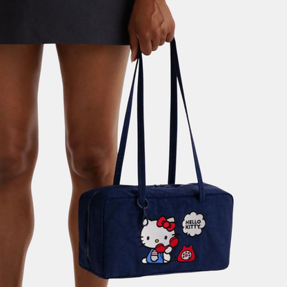 Embroidered Hello Kitty Phone Small Nylon Bowler Bag